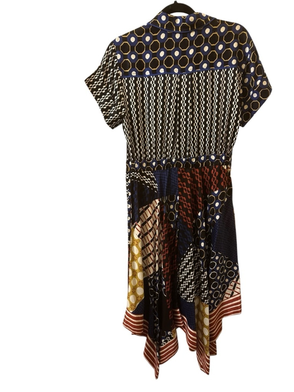 Maeve by Anthropologie Navy and Yellow Patterned Dress size S/m - Picture 4 of 13